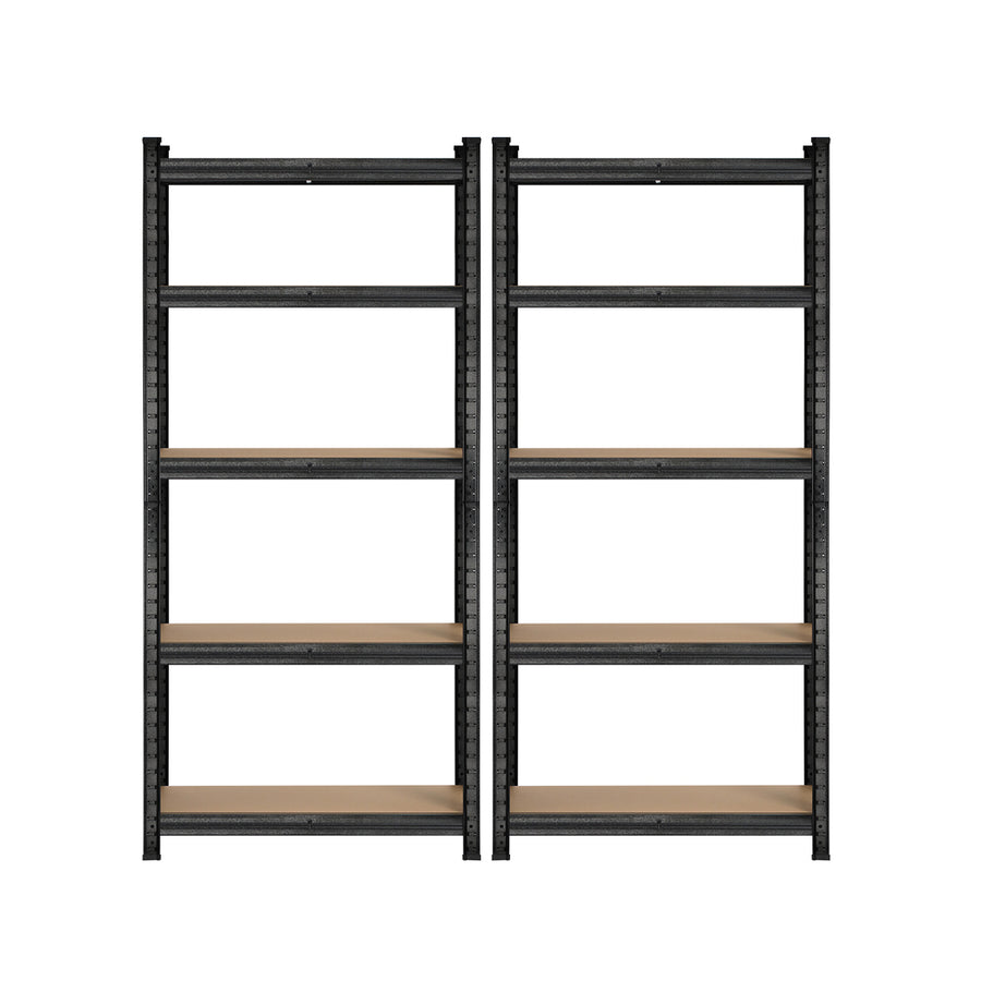Sharptoo 2x Warehouse Storage Rack 5-tier 1.8m Black