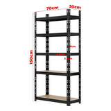 Sharptoo 3x Warehouse Storage Rack 5-tier 1.5m Black - Side View