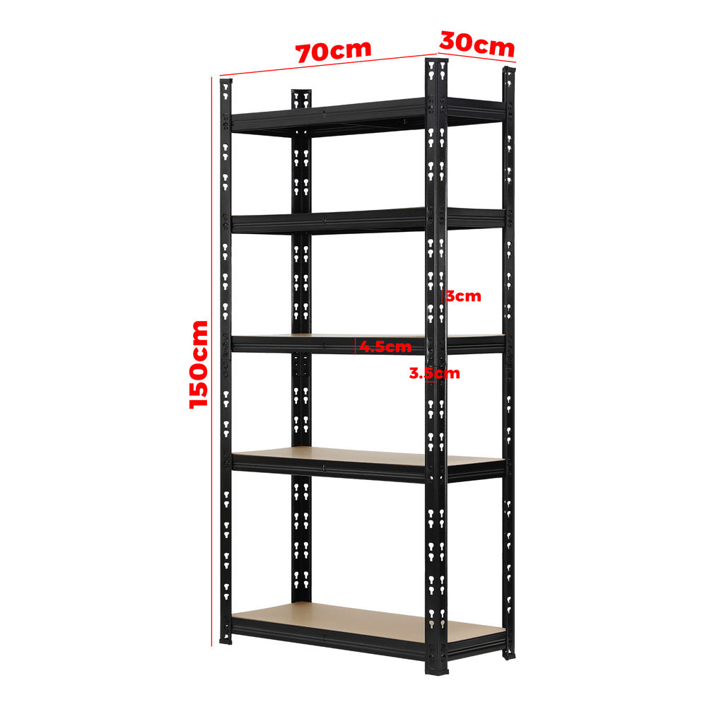 Sharptoo 4x Warehouse Storage Rack 5-tier 1.5m Adjustable