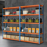 Sharptoo 2x Warehouse Storage Rack 5-tier 1.8m Orange&Blue - Side View
