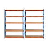 Sharptoo 2x Warehouse Storage Rack 5-tier 1.8m Orange&Blue