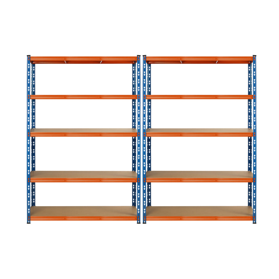 Sharptoo 2x Warehouse Storage Rack 5-tier 1.8m Orange&Blue