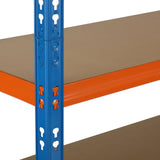 Sharptoo 2x Warehouse Storage Rack 5-tier 1.8m Orange&Blue - Front View