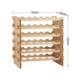 Artiss 36 Bottle Wooden Wine Rack 6 Tier Modular Wine Display Storage Stand Freestanding Holder Natural Pine Wood, 70 x 30 x 70cm - Top-Down View
