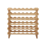 Artiss 36 Bottle Wooden Wine Rack 6 Tier Modular Wine Display Storage Stand Freestanding Holder Natural Pine Wood, 70 x 30 x 70cm - 45-Degree Angle