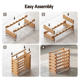 Artiss 36 Bottle Wooden Wine Rack 6 Tier Modular Wine Display Storage Stand Freestanding Holder Natural Pine Wood, 70 x 30 x 70cm - Extra Image