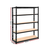 Giantz 1.8M Garage Shelving Warehouse Rack Pallet Racking Storage Shelve Black - Front View