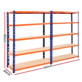 Giantz 2.4Mx1.8M Garage Shelving Warehouse Rack Pallet Racking Storage Blue - Front View