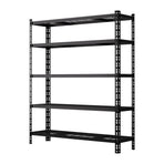 Giantz black 5 tier boltless steel garage shelving rack, 1.8M x 1.2M