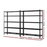 1.8MX2.4M Giantz Garage Shelving Warehouse Rack - Front View
