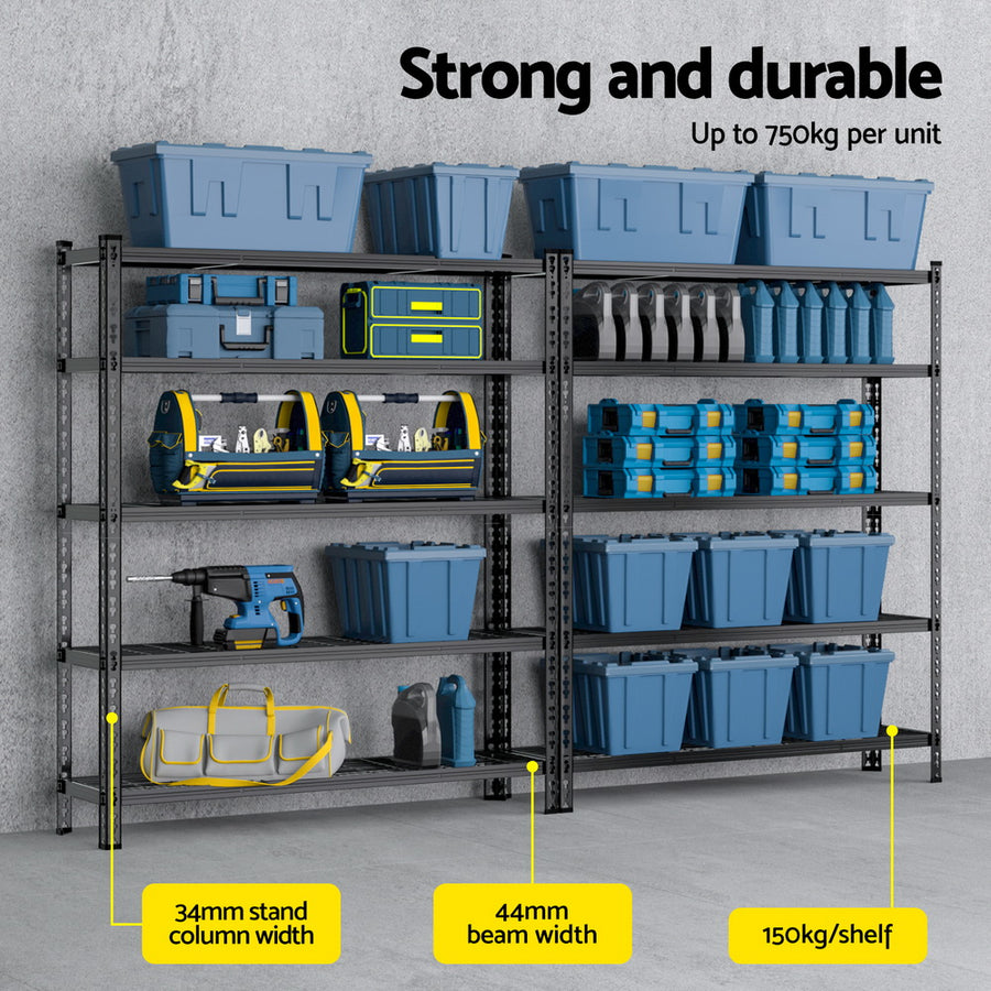 1.8MX2.4M Giantz Garage Shelving Warehouse Rack, image 4