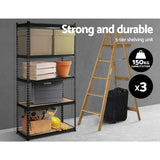 3x1.5M Warehouse Shelving Racking Storage Garage Steel Metal Shelves Rack - Side View