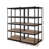 Giantz 4x1.5M Garage Shelving Warehouse Rack Pallet Racking Storage Shelve Black - Front View