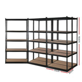 Giantz 5x1.5M Garage Shelving Warehouse Rack Pallet Racking Storage Shelve Black - Front View