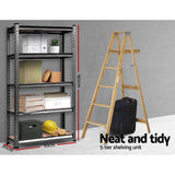 Giantz 1.5M Garage Shelving Warehouse Rack Pallet Racking Storage Shelf Charcoal - Front View