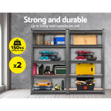 Giantz 2x1.5M Garage Shelving Warehouse Rack Storage Racking Storage Steel - Side View