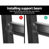 Giantz 4x1.5M Garage Shelving Warehouse Rack Pallet Racking Storage Charcoal - Rear View