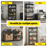 Giantz Garage Shelving 1.6X0.8m Warehouse Shelves Storage Rack Pallet Racking Black - Close-Up Angle