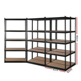 Giantz 5x1.8M Garage Shelving Warehouse Rack Pallet Racking Storage Shelve Black - Front View