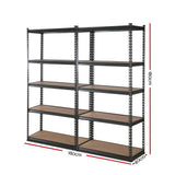 Giantz 2x1.8M Garage Shelving Warehouse Rack Pallet Racking Storage Charcoal - Front View
