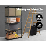 Giantz 2x1.8M Garage Shelving Warehouse Rack Pallet Racking Storage Charcoal - Side View