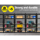 Giantz 5x1.8M Garage Shelving Warehouse Rack Pallet Racking Storage Shelf Black - Side View