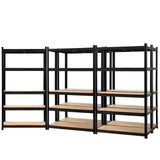 Giantz 5x1.8M Garage Shelving Warehouse Rack Pallet Racking Storage Shelf Black - Low Angle