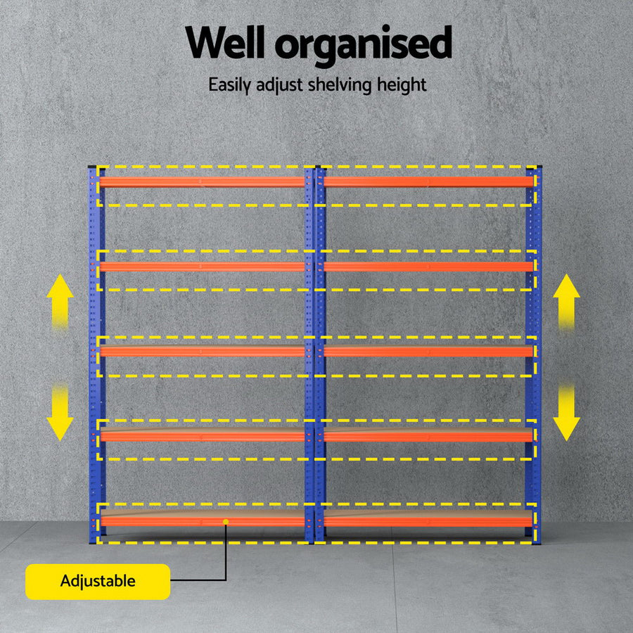 2 x 1.8M Giantz Garage Shelving Warehouse Rack, image 5
