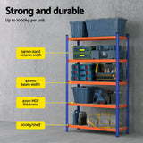 5 x 1.8M Giantz Garage Shelving Warehouse Rack - Top-Down View
