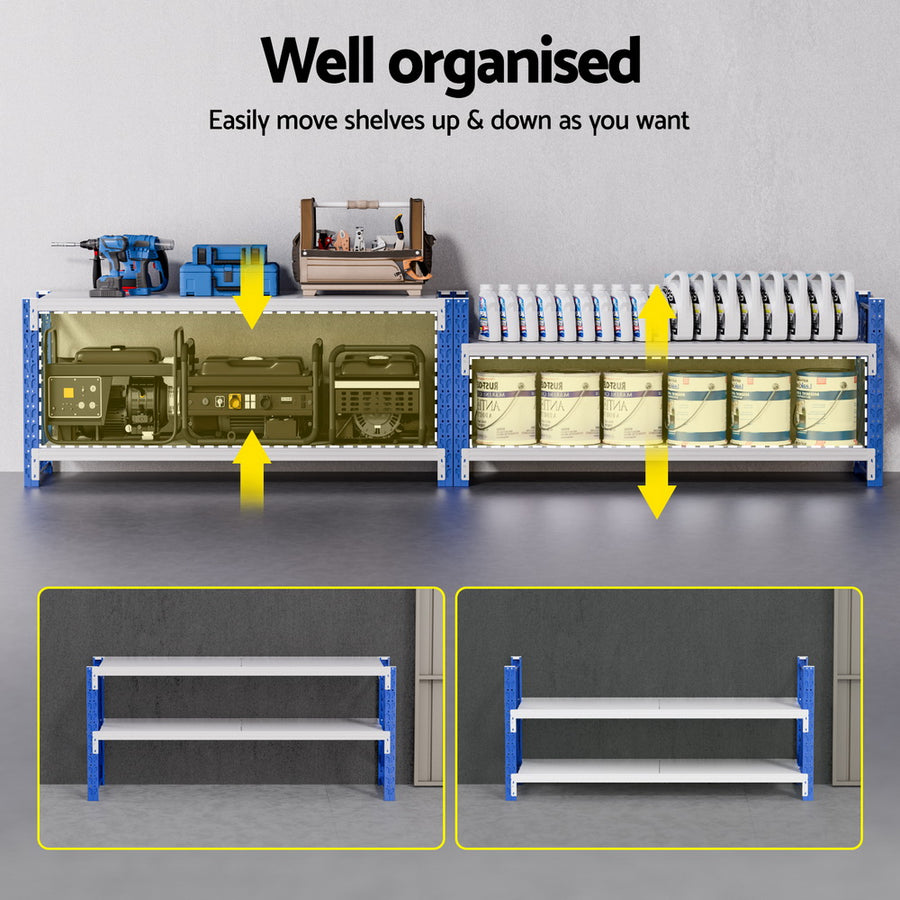 Giantz 2x 0.9M Garage Shelving Workbench Warehouse Rack