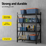 2Mx1.5M Giantz Garage Shelving Warehouse Rack Black - Top-Down View
