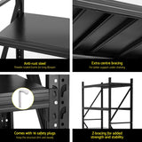 2Mx1.5M Giantz Garage Shelving Warehouse Rack Black - Rear View