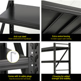 Giantz 2Mx1.8M Garage Shelving Warehouse Rack Pallet Racking Storage Shelf Black - Rear View