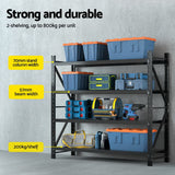 Giantz 4Mx1.8M Garage Shelving Warehouse Rack Black - Top-Down View