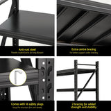 Giantz 4Mx1.8M Garage Shelving Warehouse Rack Black - Rear View
