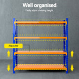 Giantz 2Mx1.8M Warehouse Shelving Garage Rack - 45-Degree Angle