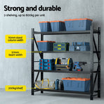 Giantz 4Mx2M Garage Shelving Warehouse Rack Black, image 4