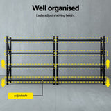 Giantz 4Mx2M Garage Shelving Warehouse Rack Black - 45-Degree Angle