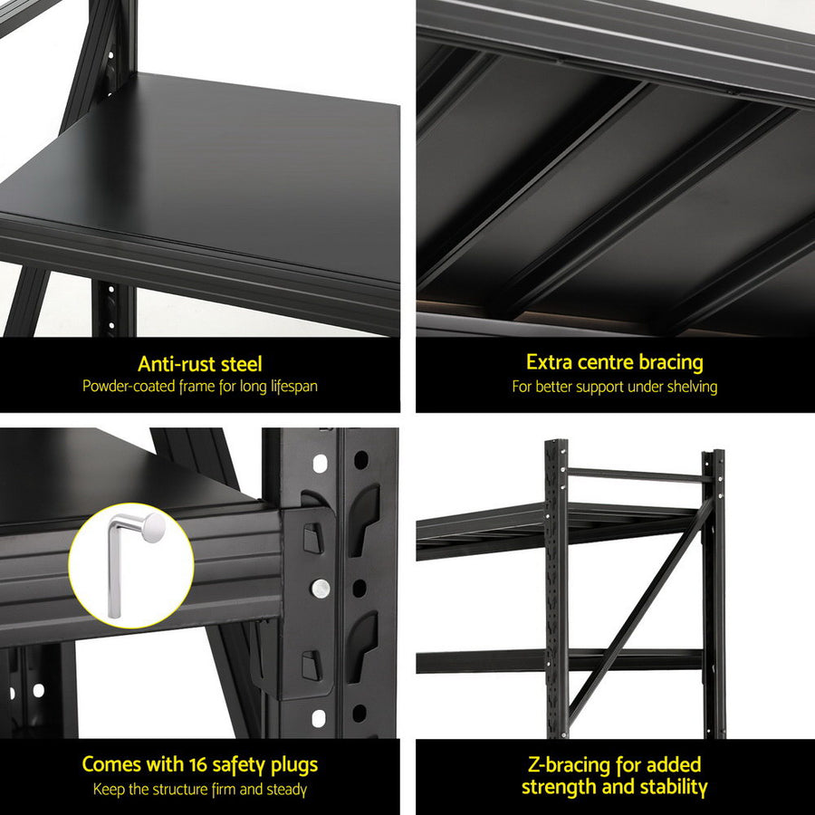 Giantz 4Mx2M Garage Shelving Warehouse Rack Black, image 6