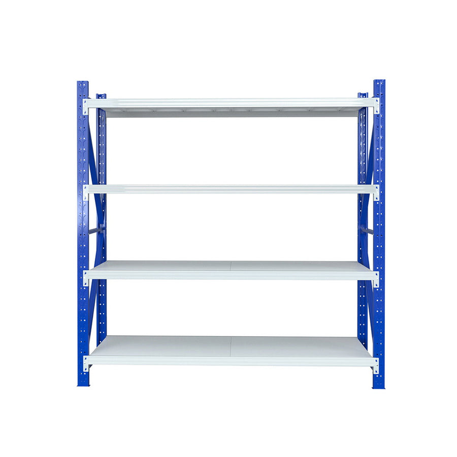 Giantz 2m x 2m steel garage shelving rack with 4 tiers, adjustable shelf height