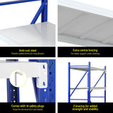 Giantz 4Mx2M Garage Shelving Warehouse Rack Blue - Rear View