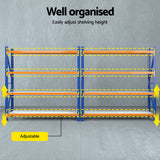 Giantz 4Mx2M Garage Shelving Warehouse Rack Orange - 45-Degree Angle