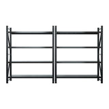 Giantz 4Mx2.4M Garage Shelving Warehouse Rack Black - Side View