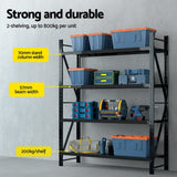 Giantz 4Mx2.4M Garage Shelving Warehouse Rack Black - Top-Down View