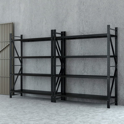 Giantz 4Mx2.4M Garage Shelving Warehouse Rack, 200kg Per Shelf, Steel, Black