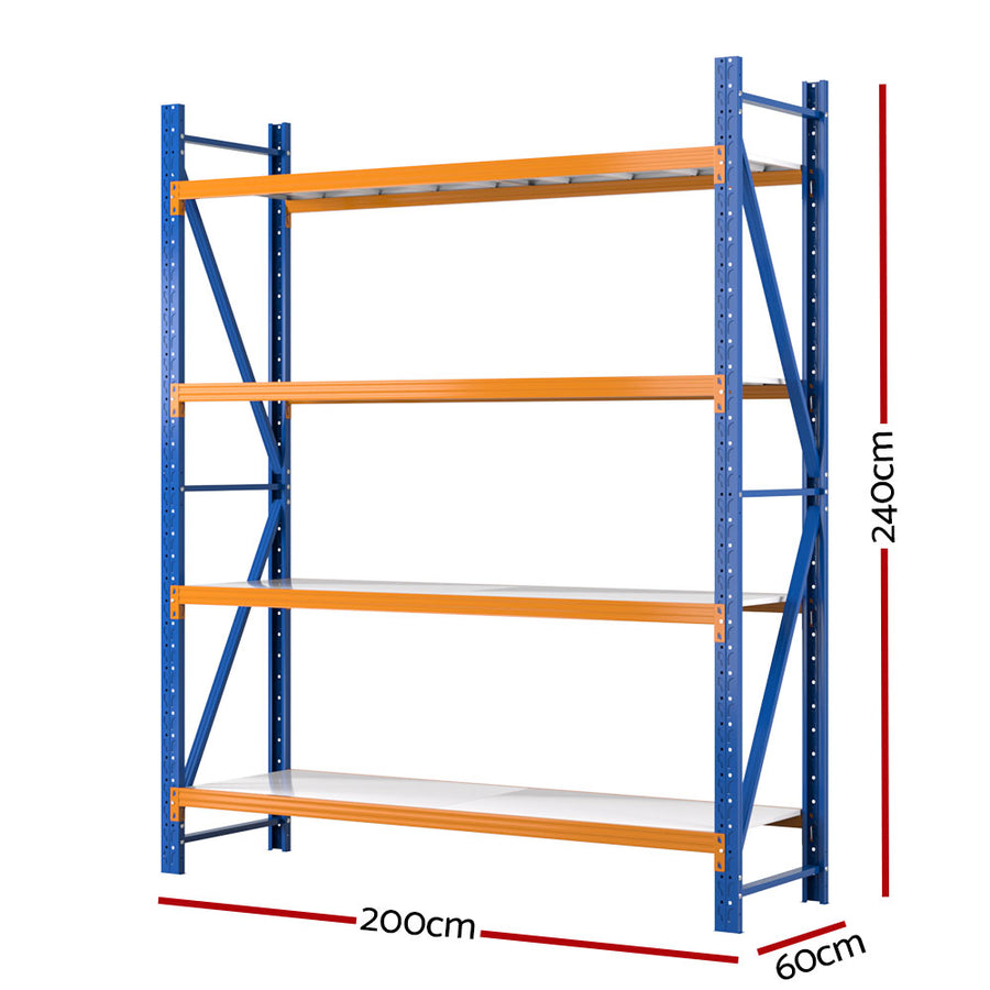 Giantz 2.4Mx2M Garage Shelving Warehouse Rack Pallet Racking Storage Shelf Blue, Storage