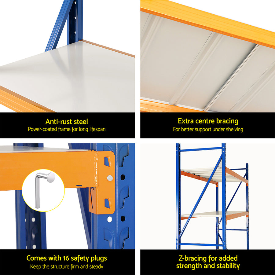 Giantz 2.4Mx2M Garage Shelving Warehouse Rack Pallet Racking Storage Shelf Blue, image 6
