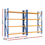 Giantz 4Mx2.4M Garage Shelving Warehouse Rack - Front View