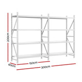 3Mx2M Giantz Garage Shelving Warehouse Rack - Front View