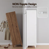 Artiss 2-Door Wardrobe Lockable Cabinet Storage Closet Hanging Rail Adjustable Shelves Cream White - Low Angle